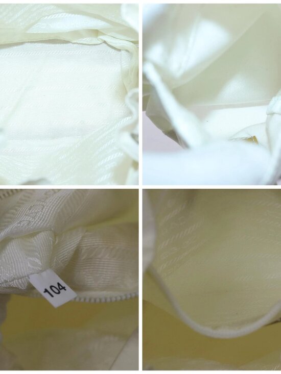 PRADA Backpack Nylon White Silver
